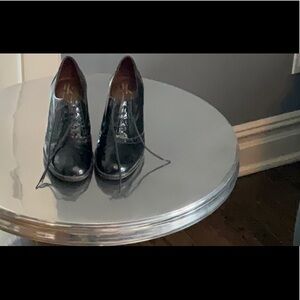 Peter Kaiser Black Patent Leather Lace-up Heeled